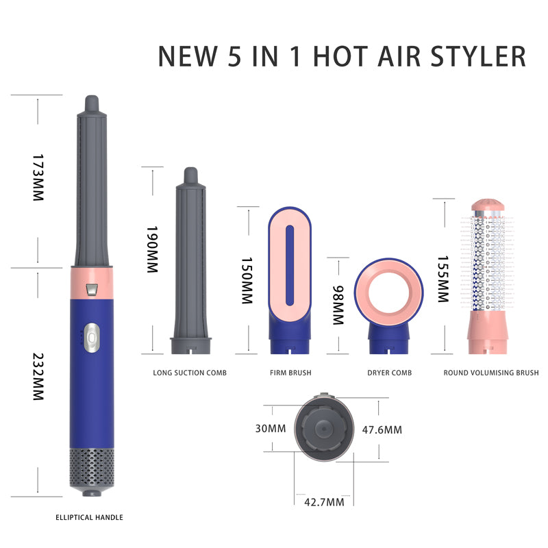 MULTIFUNCTIONAL FIVE IN ONE STYLING HOT AIR COMB